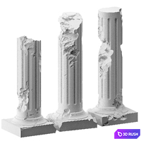 Set aged balusters 3D Model Corona