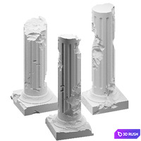 Set aged balusters 3D Model Corona