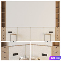 Headboard 3D Model Vray, Corona
