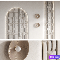 Decorative wall panels 3D Model Vray, Corona