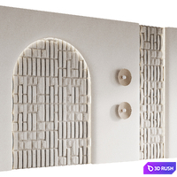 Decorative wall panels 3D Model Vray, Corona