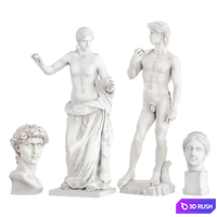 Statues of Aphrodite and David 3D Model Vray