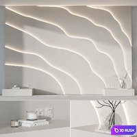 Modern Headboard with light 3D Model Corona