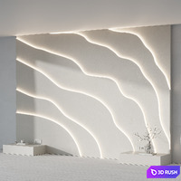 Modern Headboard with light 3D Model Corona