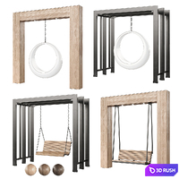 Swing set with canopy 3D Model Vray, Corona