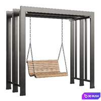 Swing set with canopy 3D Model Vray, Corona