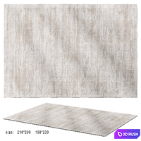 Tribeca - Cream Beige Viscose Rug by Rugvista 3D Model Corona