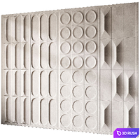 Wall 3D Panel 3D Model Vray, Corona