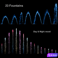 Dancing Fountains (Day and Night mood) 3D Model Corona