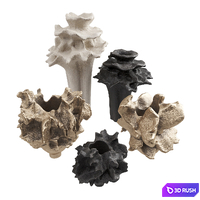 Coral art sculpture vases 3D Model Vray, Corona