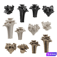 Coral art sculpture vases 3D Model Vray, Corona