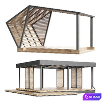 Gazebo (scene) outdoor 3D Model Vray, Corona