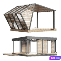 Gazebo (scene) outdoor 3D Model Vray, Corona