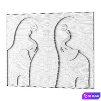Decorative Wall panel 54 3D Model Corona