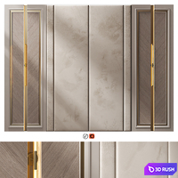 Headboard Wall Panel Decor 116 3D Model Vray, Corona