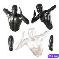 Sculptures man and woman wall decor 3D Model Vray