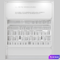 Showcase in a supermarket with drinks, sweets and food 3D Model Corona