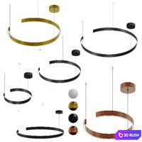 Residence supply Halo Chandelier set 3D Model Corona