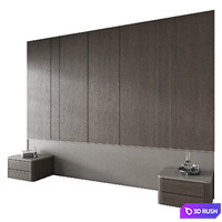 Headboard wall panel 5 3D Model Vray, Corona