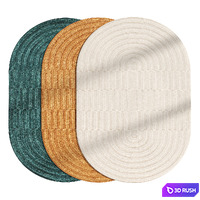 Oval carpet made of Malko wool 3D Model Corona