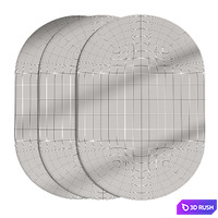 Oval carpet made of Malko wool 3D Model Corona
