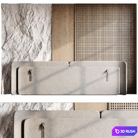 Headboard 3d Wall Panel 37 3D Model Vray, Corona