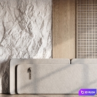 Headboard 3d Wall Panel 37 3D Model Vray, Corona