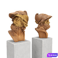 Menelaus golden slice sculpture 3D Model Vray, Corona