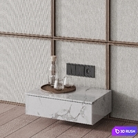 Headboard 006 | bedroom headboard | Wall composition 3D Model Vray, Corona