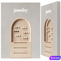 Built-in display case with jewelry 3D Model Corona