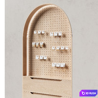 Built-in display case with jewelry 3D Model Corona
