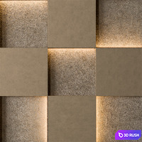 Wall Panel 02 3D Model Vray, Corona
