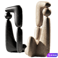 Modern abstract sculpture 3. 2 material options. 3D Model Vray, Corona