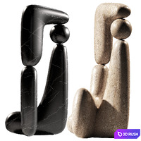 Modern abstract sculpture 3. 2 material options. 3D Model Vray, Corona