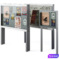 Street advertising information stands by mmcite 3D Model Vray, Corona
