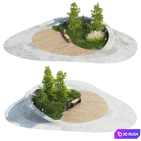 Fragment of city square 1 3D Model Corona