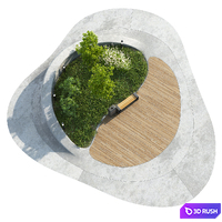 Fragment of city square 1 3D Model Corona