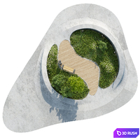 Fragment of city square 2 3D Model Corona