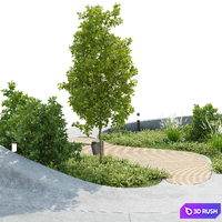 Fragment of city square 2 3D Model Corona