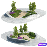 Fragment of city square 3 3D Model Corona