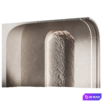 Modular wall decorative panels 11. Rounded arched openings. 3D Model Vray, Corona