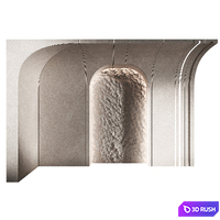 Modular wall decorative panels 11. Rounded arched openings. 3D Model Vray, Corona