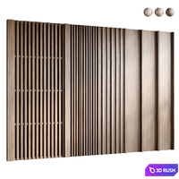Wooden wall panel 3D Model Vray, Corona
