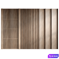 Wooden wall panel 3D Model Vray, Corona