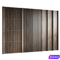 Wooden wall panel 3D Model Vray, Corona