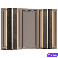 Wall panels in modern classic style 15 3D Model Vray, Corona