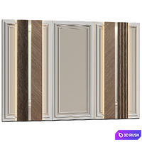Wall panels in modern classic style 15 3D Model Vray, Corona