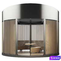 Set of round gazebos 3D Model Vray, Corona