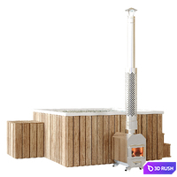 Bath tub 2 (font) 3D Model Vray, Corona
