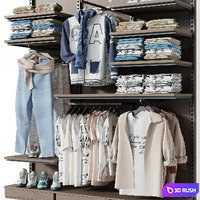 Clothestore hanger 30 3D Model Vray, Corona